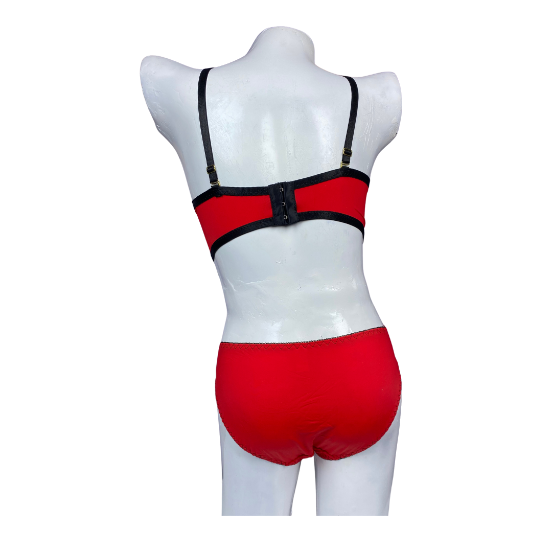 Crimson Eclipse Strapped Lingerie Set - ZS WISHE