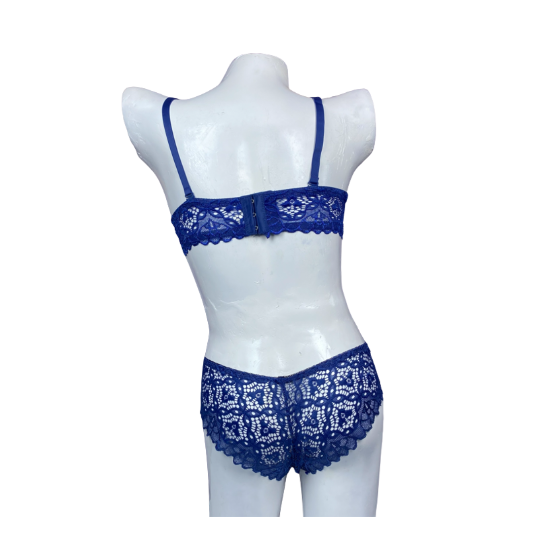 Midnight Navy Lace Whisper Lingerie Set — ZS WISHE