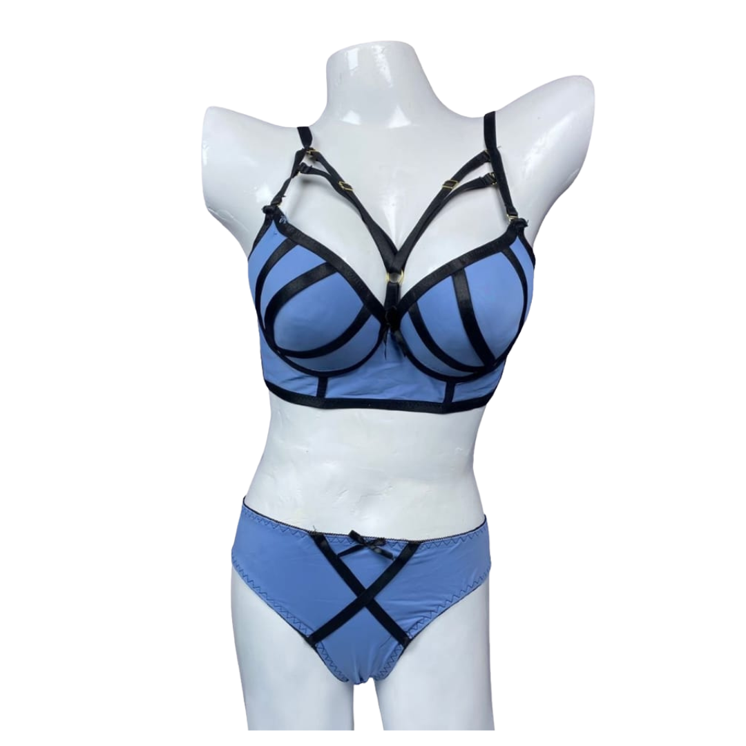Sky Noir Strapped Lingerie Set — ZS WISHE