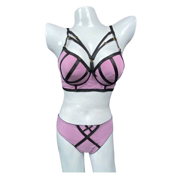 Lavender Noir Strapped Lingerie Set — ZS WISHE