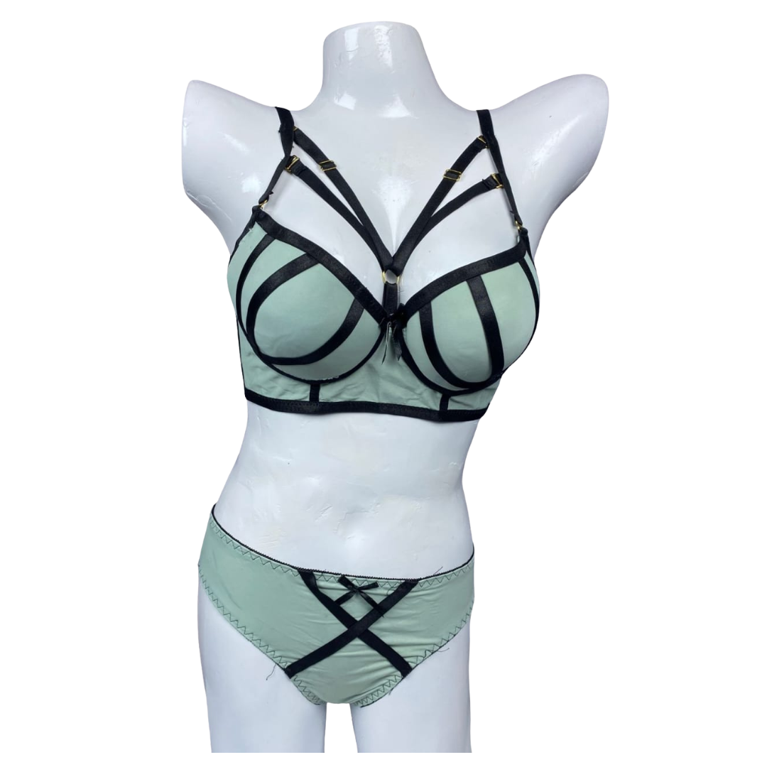 Mint Noir Strapped Lingerie Set — ZS WISHE